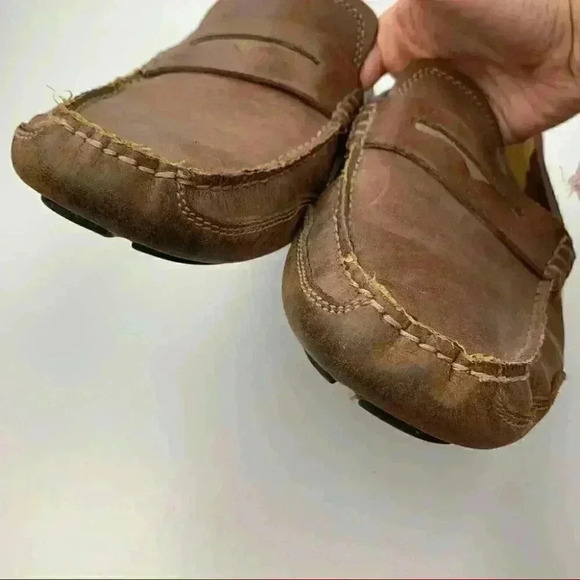 Clarks collection penny loafers size 9 42 brown leather slip on comfort drivers - Picture 7 of 12